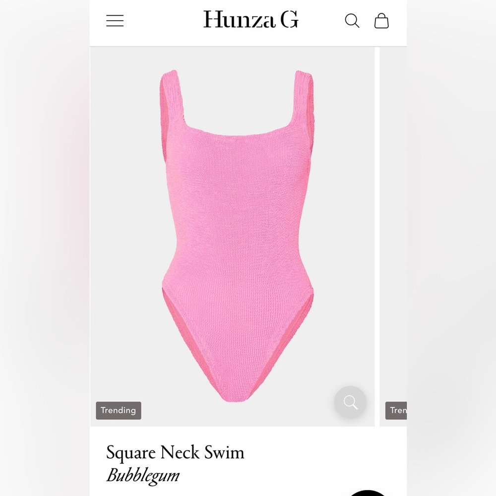 NWT 💖 Hunza G Squareneck bathing suit in bubblegum - Picture 5 of 16